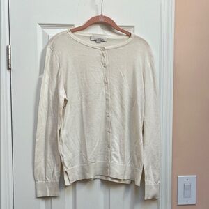 LOFT Ivory Button-Up Sweater
